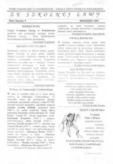 Ze Szkolnej Ławy : pismo samorządu uczniowskiego - Szkoła Podstawowa w Podedw&oacute;rzu R. 1 (1997) nr 1