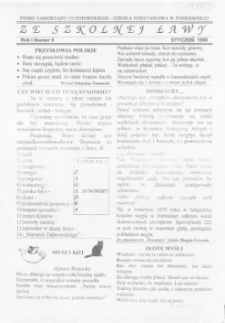 Ze Szkolnej Ławy : pismo samorządu uczniowskiego - Szkoła Podstawowa w Podedw&oacute;rzu R. 2 (1998) nr 5