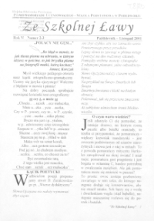 Ze Szkolnej Ławy : pismo samorządu uczniowskiego - Szkoła Podstawowa w Podedw&oacute;rzu R.6 (2001) nr 2-3