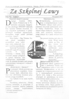 Ze Szkolnej Ławy : pismo samorządu uczniowskiego - Szkoła Podstawowa w Podedw&oacute;rzu R.7 (2002) nr 1