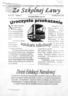 Ze Szkolnej Ławy : pismo samorządu uczniowskiego - Szkoła Podstawowa w Podedw&oacute;rzu R.7 (2001) nr 2
