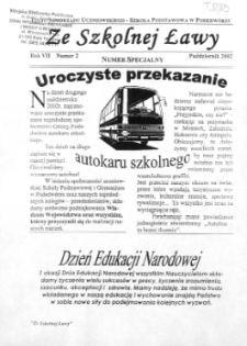 Ze Szkolnej Ławy : pismo samorządu uczniowskiego - Szkoła Podstawowa w Podedwórzu R.7 (2001) nr 2