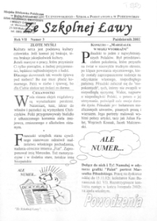 Ze Szkolnej Ławy : pismo samorządu uczniowskiego - Szkoła Podstawowa w Podedw&oacute;rzu R.7 (2001) nr 3