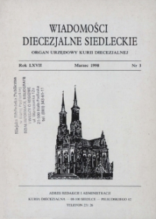 Wiadomości Diecezjalne Siedleckie : organ urzędowy Kurii Diecezjalnej R. 67 (1998) nr 3
