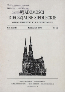 Wiadomości Diecezjalne Siedleckie : organ urzędowy Kurii Diecezjalnej R. 67 (1998) nr 10