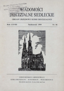 Wiadomości Diecezjalne Siedleckie : organ urzędowy Kurii Diecezjalnej R. 68 (1999) nr 10