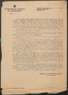 [Ulotka] : [Inc.:] Około 2.000.000 ludzkich istnień wymordowali zwyrodniali hitlerowcy w obozie wyniszczenia na Majdanku [...] : Państwowe Muzeum na Majdanku, Lublin - Majdanek, dnia ... 194...
