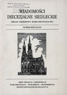 Wiadomości Diecezjalne Siedleckie : organ urzędowy Kurii Diecezjalnej R.72 (2003) nr specjalny