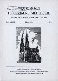 Wiadomości Diecezjalne Siedleckie : organ urzędowy Kurii Diecezjalnej R.73 (2004) nr 7