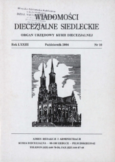 Wiadomości Diecezjalne Siedleckie : organ urzędowy Kurii Diecezjalnej R.73 (2004) nr 10