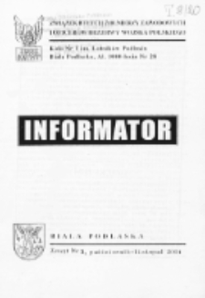 Informator: Związek Byłych Żołnierzy Zawodowych i Oficerów Rezerwy Wojska Polskiego. Koło Nr 1 im. Lotników Podlasia w Białej Podlaskiej R. 1 (2001) nr 3