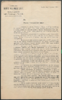 Druk ulotny : [Inc.:] Do Panów Kierowników Szkół [...] Zarząd Komitetu Wojewódzkiego L.O.P.P. w Lublinie, zwraca się z uprzejmą prośbą o łaskawe zorganizowanie koła szkolnego L.O.P.P.[...]