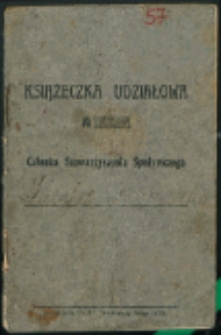Książeczka udziałowa no ... Członka Spółdzielczego Stowarzyszenia Spożywców