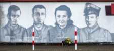 Fragment muralu poświęconego Żołnierzom Wyklętym przy ul. ks. Bieńkowskiego w Białej Podlaskiej [fotografia]