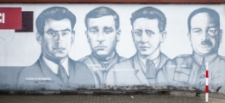 Fragment muralu poświęconego Żołnierzom Wyklętym przy ul. ks. Bieńkowskiego w Białej Podlaskiej [fotografia]