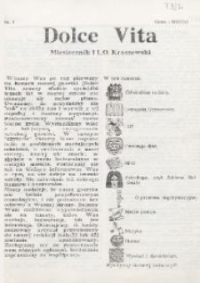Dolce Vita : miesięcznik I LO Kraszewski R. 1 (1994) nr 1