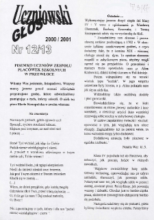 Uczniowski Głos : pisemko uczniów Zespołu Placówek Szkolnych w Przewłoce R. 2 (2000/2001) nr 12/13
