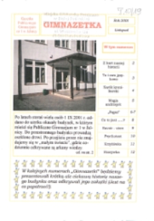 Gimnazetka : gazetka Publicznego Gimnazjum nr 1 w Jelnicy nr 1 (2001)