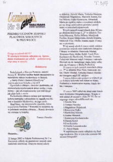 Uczniowski Głos : pisemko uczniów Zespołu Placówek Szkolnych w Przewłoce R. 3 (2001/2002) nr 3