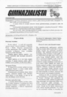 Gimnazjalista : pismo samorządu uczniowskiego i kółka polonistycznego Gimnazjum w Podedwórzu R. 2 (2000/2001) nr 1