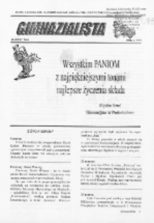 Gimnazjalista : pismo samorządu uczniowskiego i kółka polonistycznego Gimnazjum w Podedwórzu R. 2 (2000/2001) nr 6 (marzec)