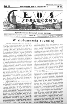 Głos Społeczny R. 3 (1935) nr 27