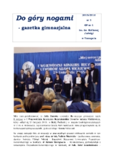 Do g&oacute;ry nogami : gazetka gimnazjalna (2015/2016) nr 1