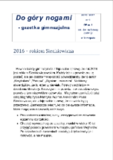 Do g&oacute;ry nogami : gazetka gimnazjalna (2016/2017) nr 1