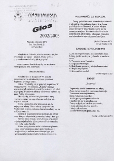 Uczniowski Głos : pisemko uczniów Zespołu Placówek Szkolnych w Przewłoce R. 4 (2002/2003) nr 1
