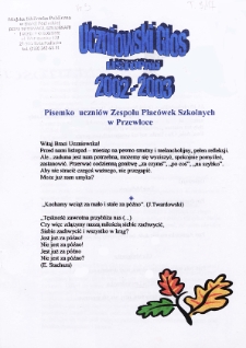 Uczniowski Głos : pisemko uczniów Zespołu Placówek Szkolnych w Przewłoce R. 4 (2002/2003) nr 3