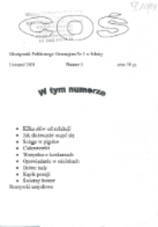 Coś : miesięcznik Publicznego Gimnazjum w Jelnicy 2001 nr 1
