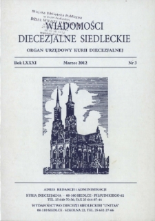 Wiadomości Diecezjalne Siedleckie : organ urzędowy Kurii Diecezjalnej R. 81 (2012) nr 3