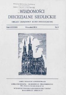 Wiadomości Diecezjalne Siedleckie : organ urzędowy Kurii Diecezjalnej R. 83 (2014) nr 9