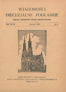 Wiadomości Diecezjalne Podlaskie R. 47 (1978) nr 1