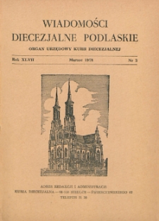 Wiadomości Diecezjalne Podlaskie R. 47 (1978) nr 3