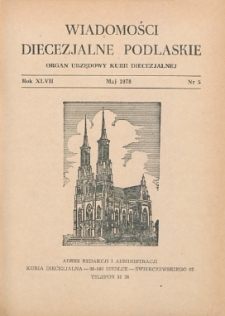 Wiadomości Diecezjalne Podlaskie R. 47 (1978) nr 5