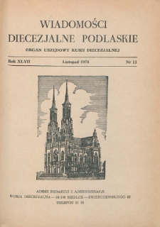 Wiadomości Diecezjalne Podlaskie R. 47 (1978) nr 11