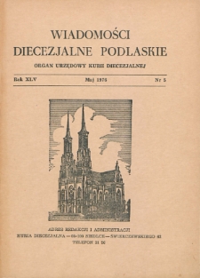 Wiadomości Diecezjalne Podlaskie R. 45 (1976) nr 5