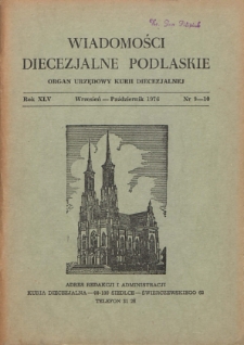 Wiadomości Diecezjalne Podlaskie R. 45 (1976) nr 9-10