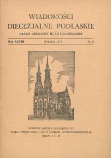 Wiadomości Diecezjalne Podlaskie R. 48 (1979) nr 8