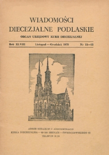 Wiadomości Diecezjalne Podlaskie R. 48 (1979) nr 11-12