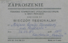 Zaproszenie: [Inc.:] Podlaskie Towarzystwo Społeczno Kulturalne w Białej Podlaskiej zaprasza na wieczór regionalny "Miejsca pamięci narodowej na Podlasiu"