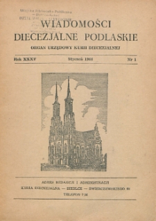 Wiadomości Diecezjalne Podlaskie R. 35 (1966) nr 1
