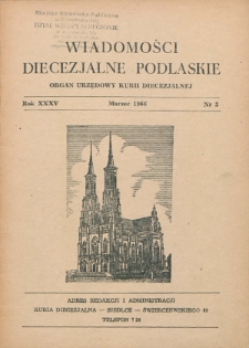 Wiadomości Diecezjalne Podlaskie R. 35 (1966) nr 3