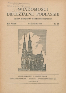 Wiadomości Diecezjalne Podlaskie R. 35 (1966) nr 10