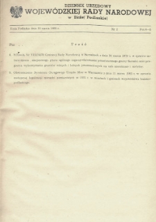 Dziennik Urzędowy Wojewódzkiej Rady Narodowej w Białej Podlaskiej R. 8 (1982) nr 2