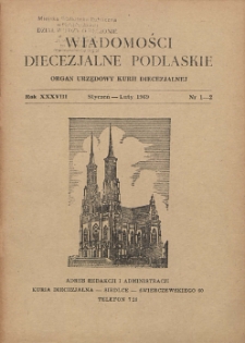 Wiadomości Diecezjalne Podlaskie R. 38 (1969) nr 1-2