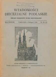 Wiadomości Diecezjalne Podlaskie R. 38 (1969) nr 10-11