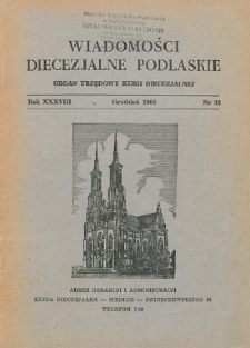 Wiadomości Diecezjalne Podlaskie R. 38 (1969) nr 12