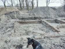 Prace wykopaliskowe w "parku radziwiłłowskim" - 10 kwietnia 2021 r. [fotografia]